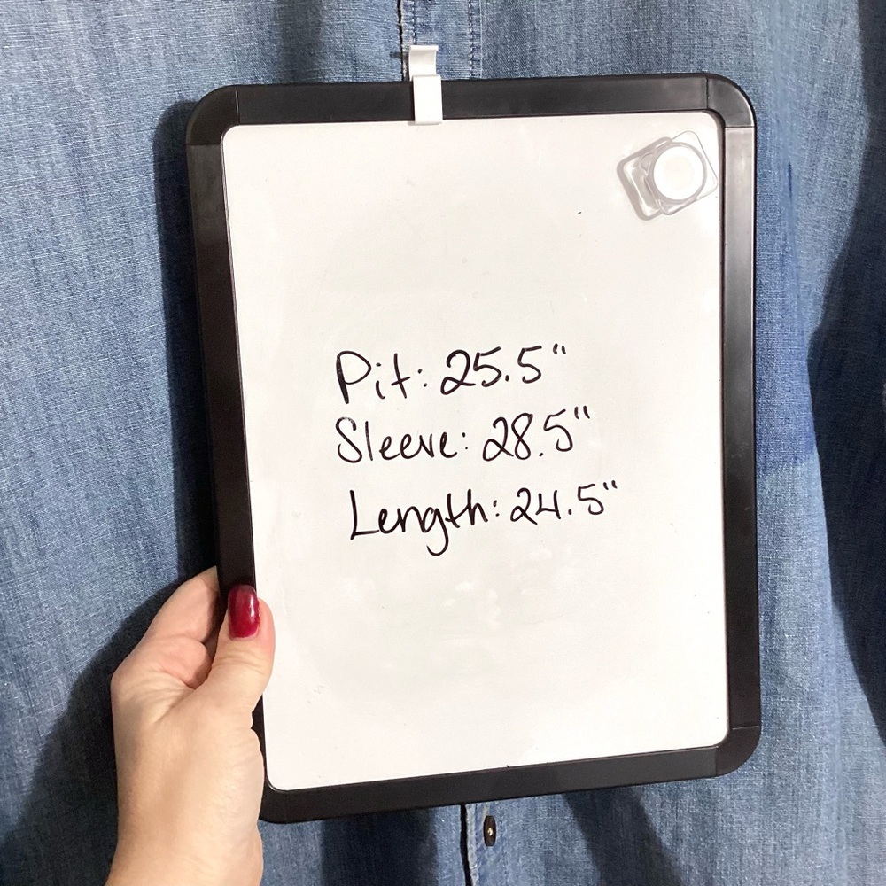 Banana Republic Relaxed Fit Corduroy Trim Chambray Shirt L - Picture 13 of 16